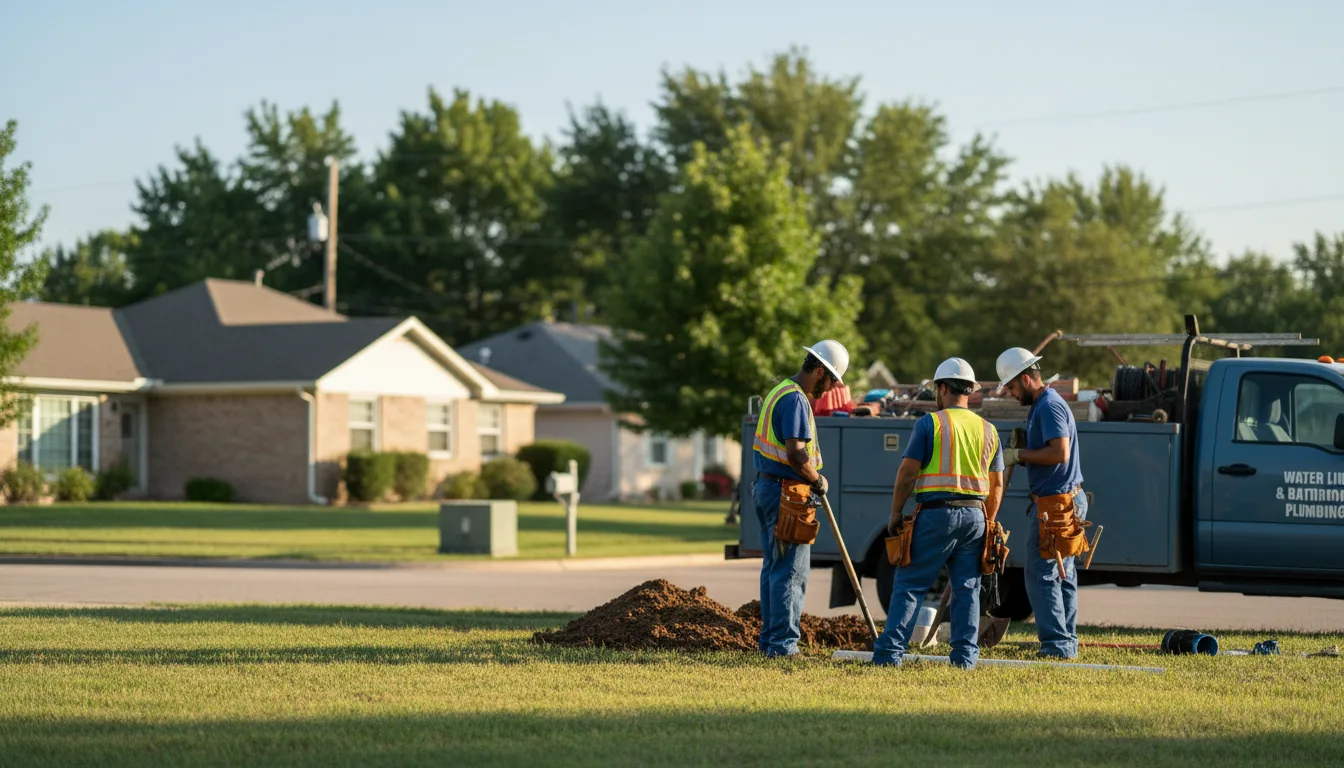 Residential water line and bathroom plumbing service in Portis, KS